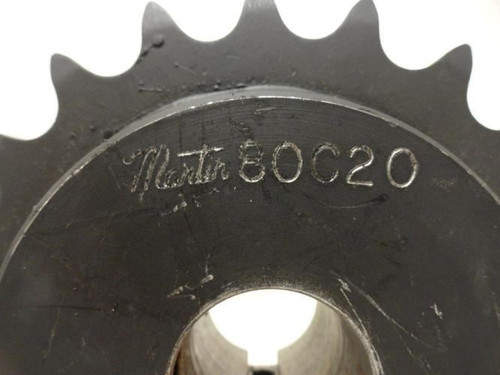 Martin 80C20-1-7/17; Double Hub Sprocket # 80; 20T; 1-7/16"ID