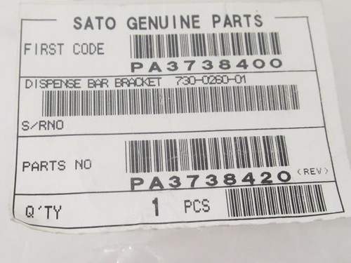 SATO PA3738400; Dispense Bar Bracket