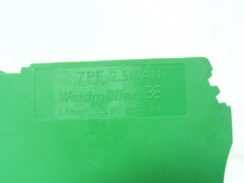 Weidmuller  ZPE 2.5/4AN; Green Terminal Block; 2.5mm; 800V