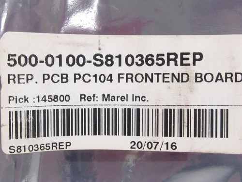 Marel 500-0100-S81036REP; Front End Board; REP PCB PC104
