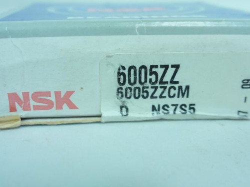 NSK 6005ZZ; Ball Bearing; 25mm ID; 47mm OD; 12mm Width