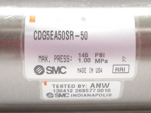 SMC CDG5EA50SR-50; Air Cylinder; SS; 50mm Bore; 50mm Stroke