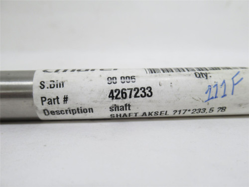Marel 4267233; Aksel Shaft; SS; 17mmOD x 8-3/8" Face Width