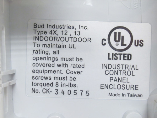 BUD CK-340575; NEMA/IP Rated Box 4-1/2" Long x 2.55" Wide