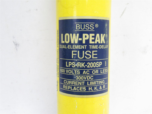 Bussmann LPS-RK-200SP; Time Delay Fuse; 200A; 600VAC/300VDC