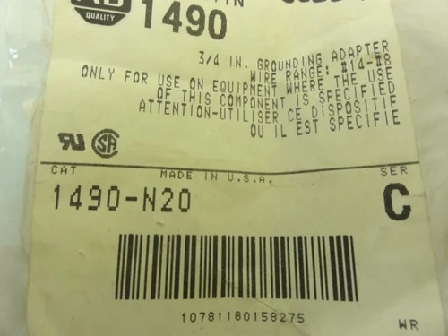 Allen-Bradley 1490-N20; Grounding Adapter; 3/4"