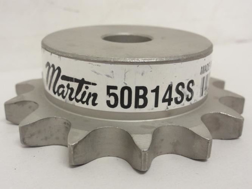 Martin 50B14SS-5/8NK; Sprocket # 50; 14T; 5/8"ID; SS; NO KEYWAY