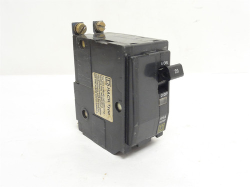 Square D QOB220; Bolt On Circuit Breaker; 20A; 2P; 120/240VAC
