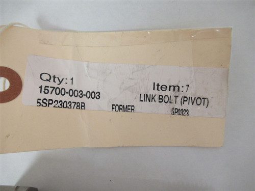 Bradman Lake Inc 15700-0003-003; Link Bolt (Pivot)