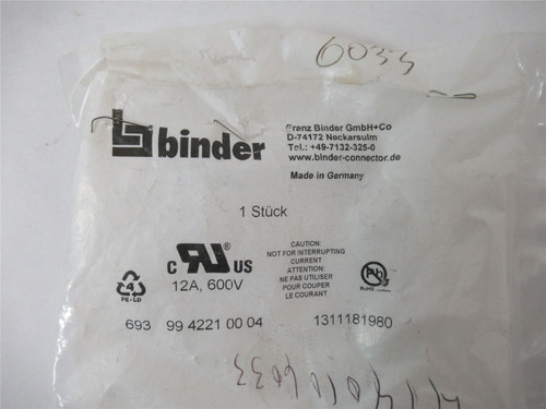 Binder 9942210004; Connector 600V 12A