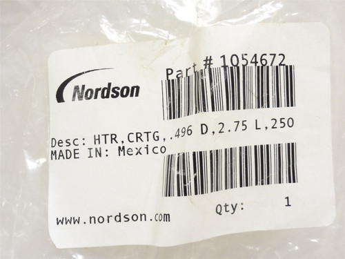 Nordson 1054672; Cartridge Heater; 250W; 240VAC; 1/2"OD