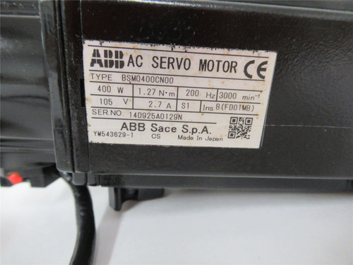ABB BSM0400CN00; Servo Motor 2.7A 105V 200HZ