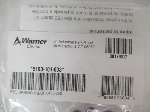 Warner ELectric 5103-101-003; Release Spring Accy 250
