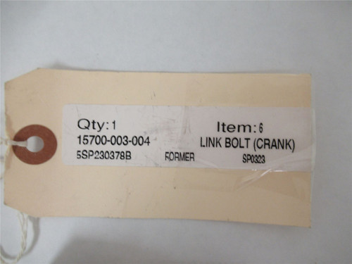 Bradman Lake Inc 15700-003-004; Link Bolt (Crank)