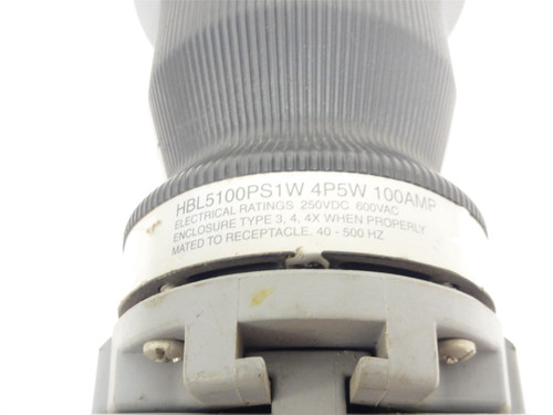 Hubbell HBL5100PS1W; Pin/Sleeve Connector; 100A; 3P; 600VAC; 4-Wire