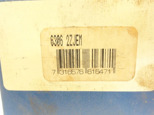 SKF 6306-2ZJEM; Ball Bearing 30mmID x 72mmOD x 19mm Wide
