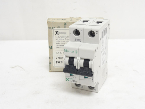 Moeller FAZ-C6/2; Mini-Circuit Breaker; 6A; 2P; 277/480VAC
