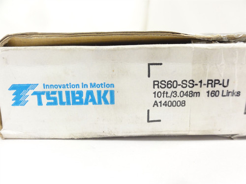 Tsubaki RS60-SS-1-RP-U; Roller Chain #60 SS; 10' Long; W/Link