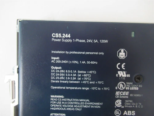 PULS CS5.244; Power Supply Output 24VDC Input 240VAC 1-Phase
