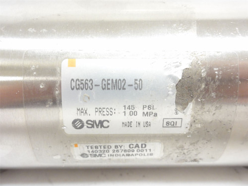 SMC CG563-GEM02-50; Air Cylinder; SS; 63mmID x 50mm Stroke