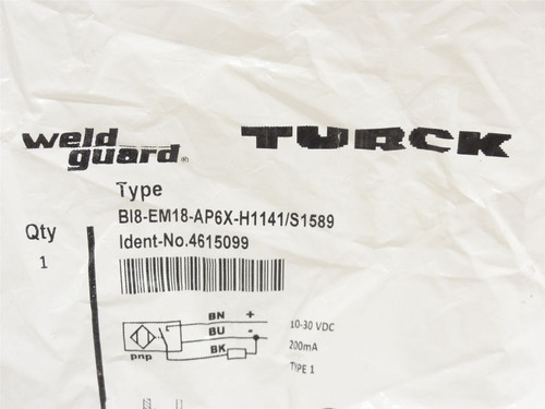 Turck BI8-EM18-AP6X-H1141/S1589; Prox-Sensor 4615099 10-30VDC