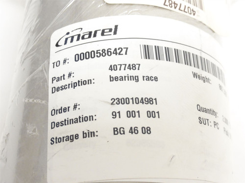 Marel 4077487; Bearing Race; SS; 3-1/8"ID; 6-1/4" Flange