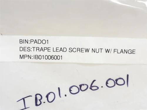 Foodmate IB01006001; Lot-2; Trapezoidal Screw Nut W/Flange