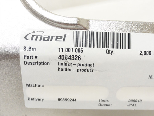 Marel 4084326; Stainless Steel Product Holder