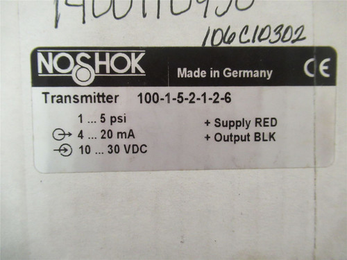 Noshok 100-1-5-2-1-2-6; Pressure Transmitter Male 1/4" NPT