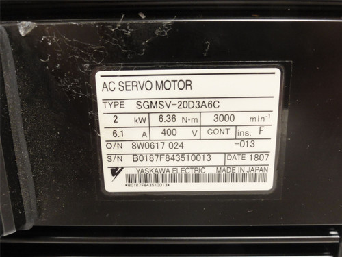 Yaskawa SGMSV-20D3A6C; Servo-Motor; 2kW; 400VAC; 3000RPM