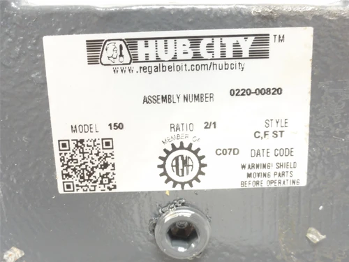 Hub-City 0220-00820; Gearbox; Model 150; 2:1 Ratio