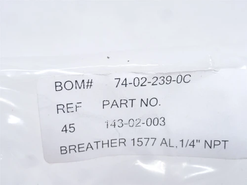 BOM 143-02-003; Breather Cap 1/4NPT; W/Sight Glass; 1/2NPT