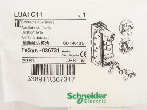 Schneider LUA1C11; Aux-Contact Block; 1-NC; 1-NO; 25A; 250VAC