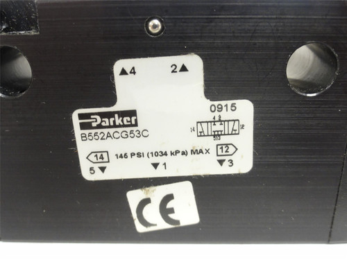 Parker B552ACG53C; Solenoid Air Valve; 145PSI; 120VAC; 3/8NPT