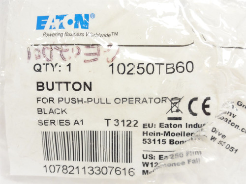 Eaton 10250TB60; Switch Mushroom Head; 30mm; Metallic; Black