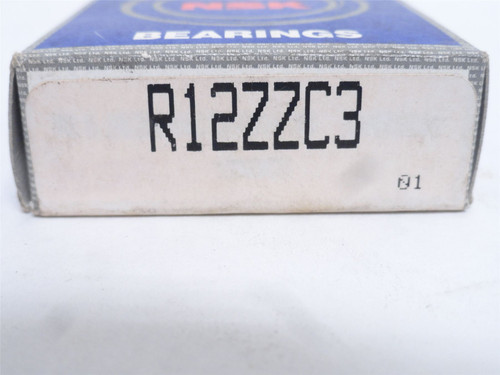 NSK R12ZZC3; Ball Bearing; 3/4"ID x 1-5/8"OD x 7/16" Width