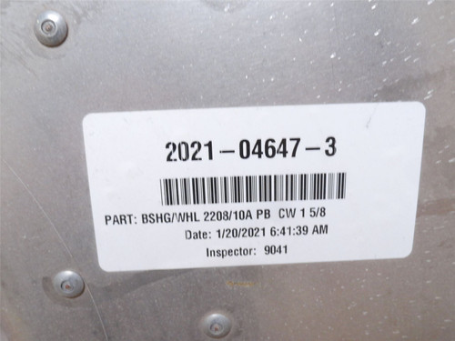 MFG- 2021-04647-3; Blower Wheel; 22"OD; 2208/10A PB CW 15/8