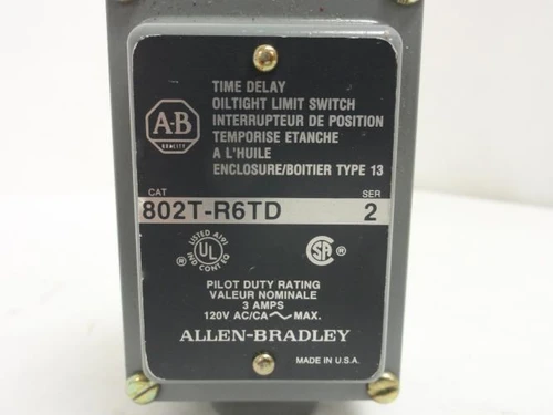 Allen-Bradley 802T-R6TD; Time Delay Limit Switch (NO head)