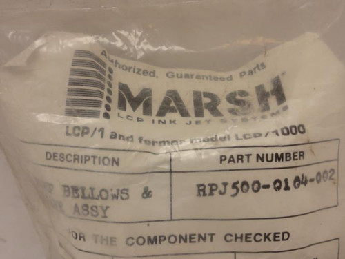 Marsh RPJ500-0104-002; Pump Bellows & Valve Assy