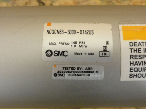 SMC NCGCN63-3000-X142US; Air Cylinder; 63mmID x 18" Stroke