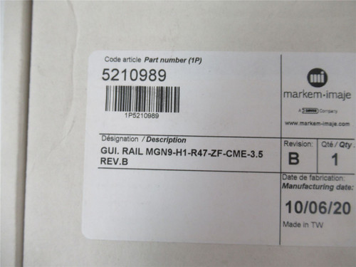 Markem 5210989; Guide Rail  MGN9-H1-R47-ZF-CME-3.5 Rev B