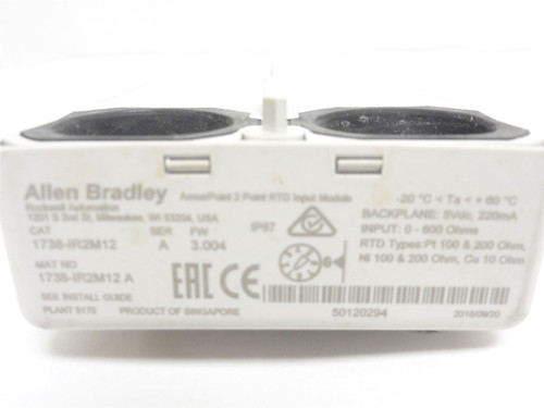 Allen-Bradley 1738-IR2M12;  I/O 2-Channel RTD; 5VDC; 220mA