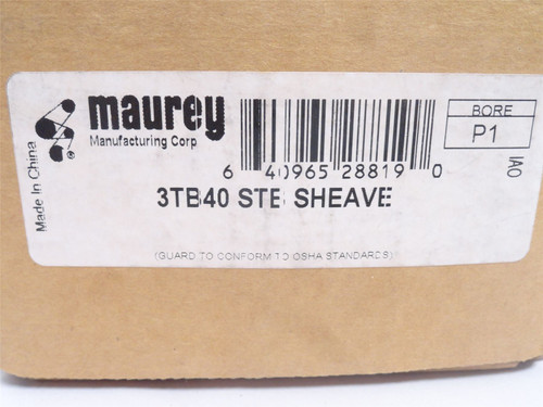 Maurey 3TB40 STB SHEAVE; Bushed V-Belt Pulley 3Gr; Section: B