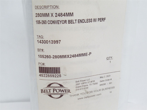 Belt Power 105260-280MMX2484MME-P; Rubber Belt; 280mm Wide