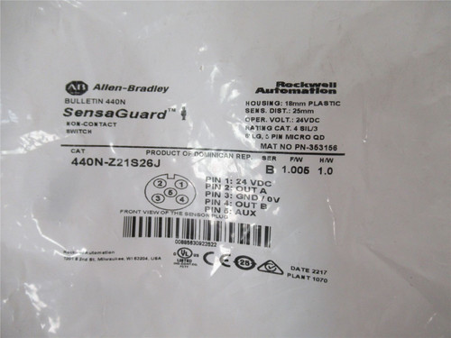 Allen-Bradley 440N-Z21S26J; Contact Switch 24VDC 25mmDistance