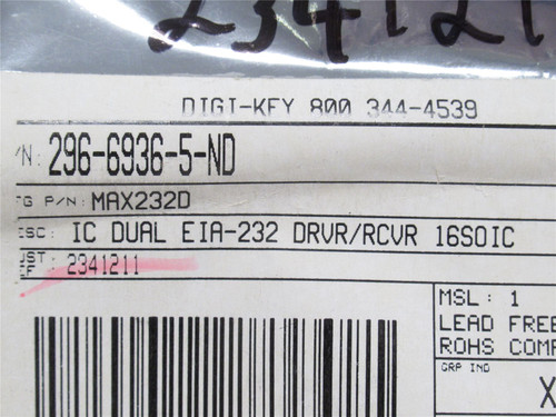 Texas Instruments MAX232D; Lot-30 IC Transceivers; Full RS232