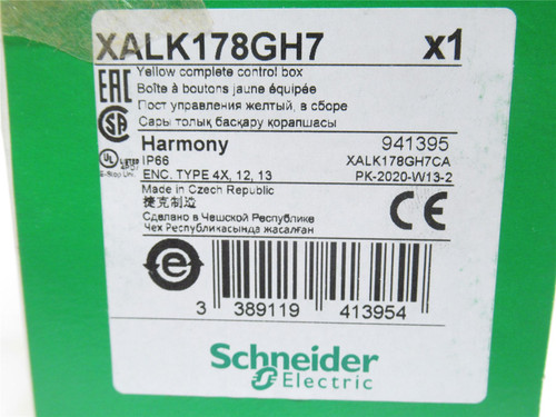 Schneider XALK178GH7; Pushbutton Switch 120V; 40mm Head; Red