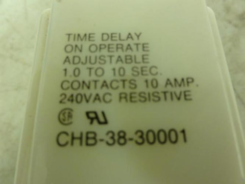 Potter & Brumfield CHB-38-30001; TIme Delay Relay 24Vac 10A