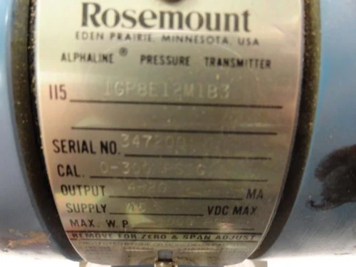 Rosemount 1GP8E12M1B3; Pressure Transmitter