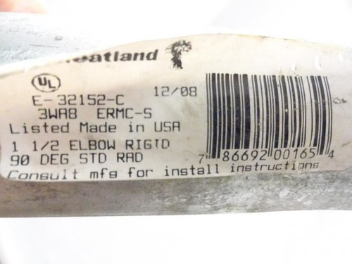 Wheatland 1-1/2 TS; Rigid 90� Elbow; 1-1/2" Trade Size